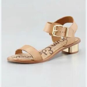 SAM EDELMAN Women’s Tan Leather Trina Block Heel Sandals Size 7M